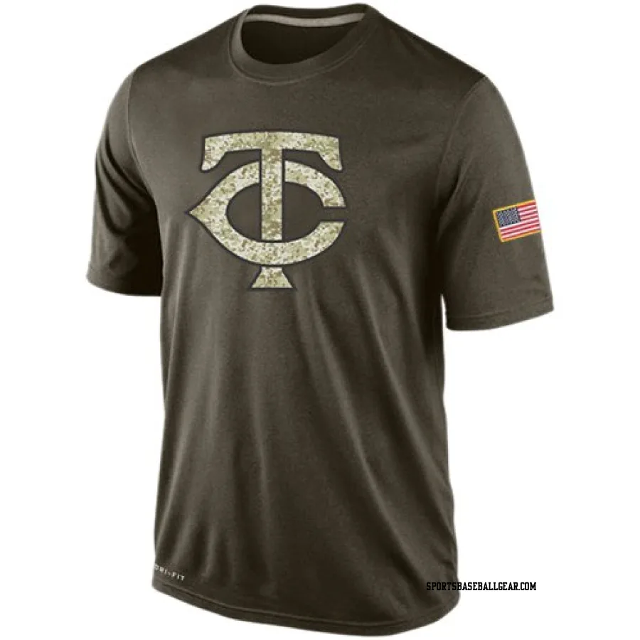 Men's Minnesota Twins Olive Dri-Fit Salute To Service KO Performance T-Shirt