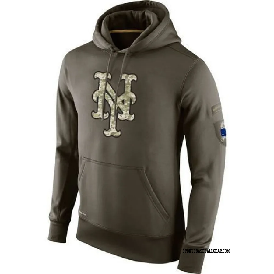 Men's New York Mets Olive Salute to Service KO Performance Hoodie