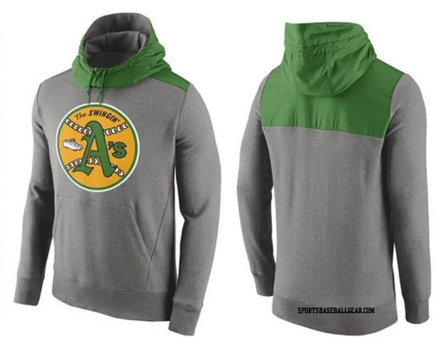 Men's Oakland Athletics Gray Cooperstown Collection Hybrid Pullover Hoodie