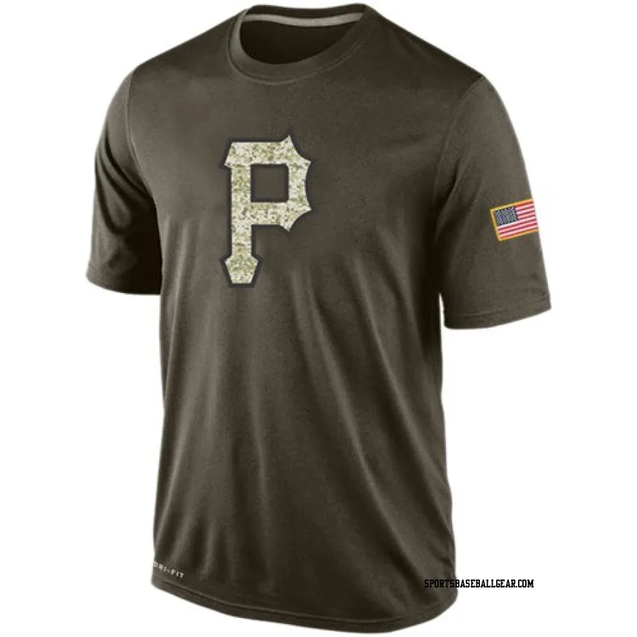 Men's Pittsburgh Pirates Olive Dri-Fit Salute To Service KO Performance T-Shirt