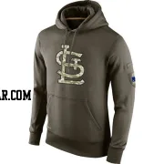 Men's St. Louis Cardinals Olive Salute to Service KO Performance Hoodie