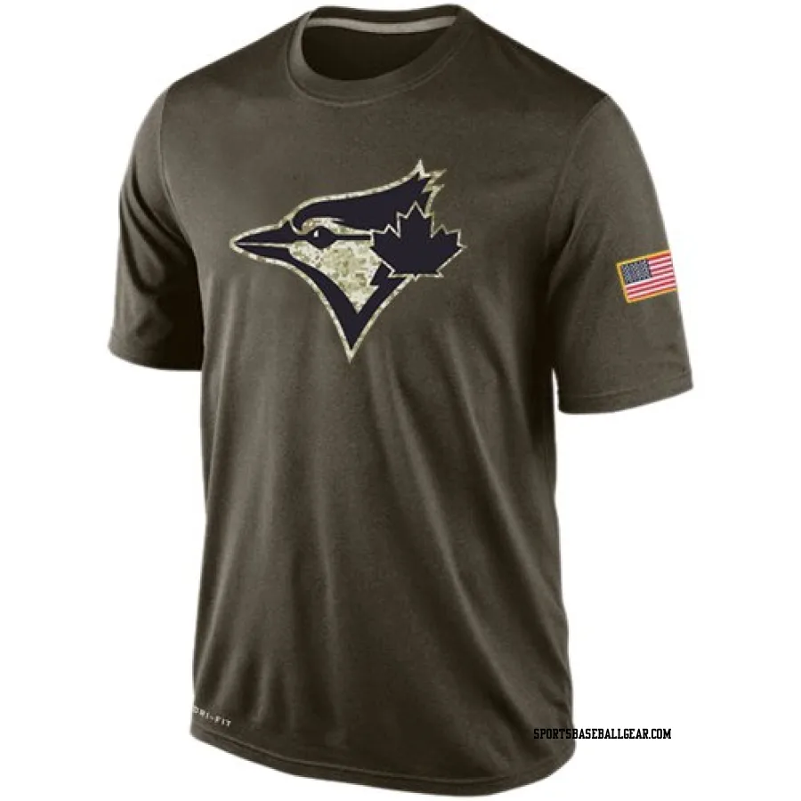 Men's Toronto Blue Jays Olive Dri-Fit Salute To Service KO Performance T-Shirt