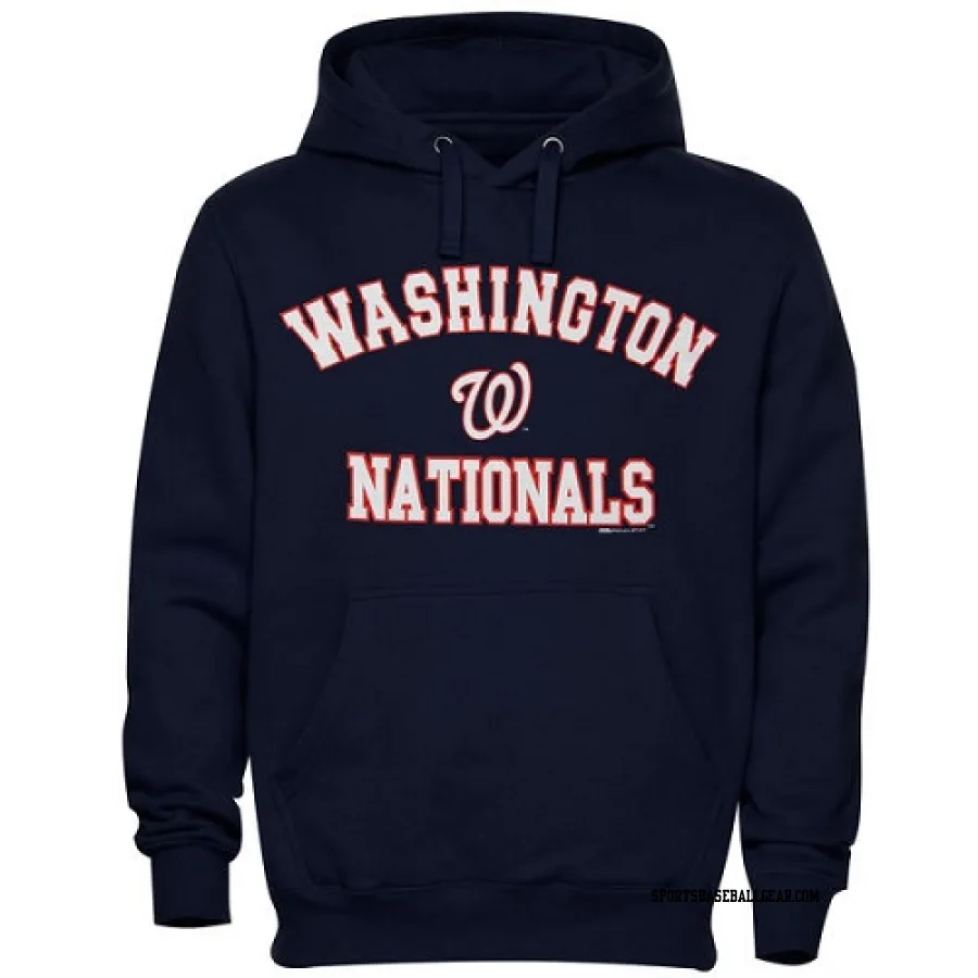 Men's Washington Nationals Navy Blue Stitches Fastball Fleece Pullover Hoodie -