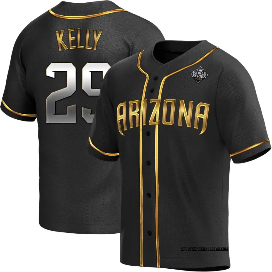 Merrill Kelly Youth Arizona Diamondbacks Black Golden Replica Alternate 2023 World Series Jersey