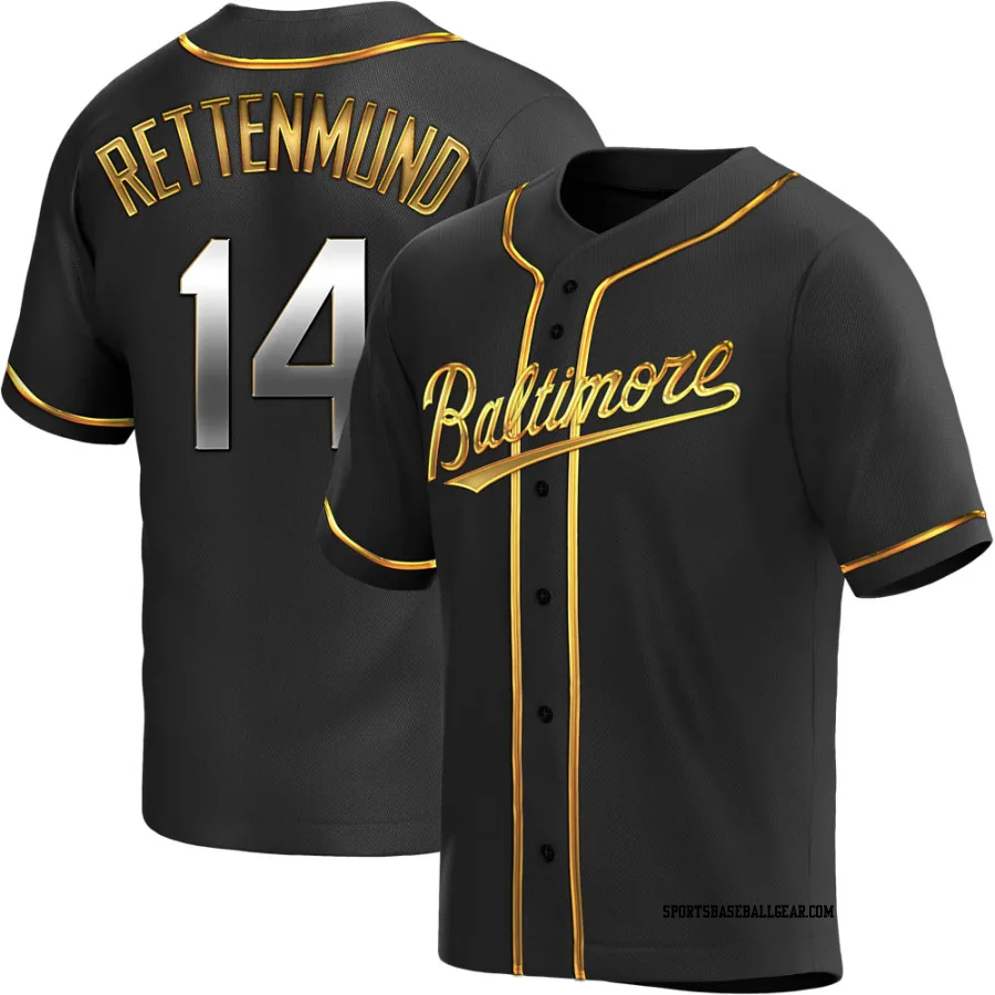 Merv Rettenmund Men's Baltimore Orioles Black Golden Replica Alternate Jersey