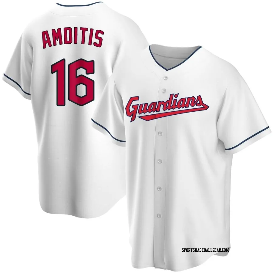 Michael Amditis Men's Cleveland Guardians White Replica Home Jersey