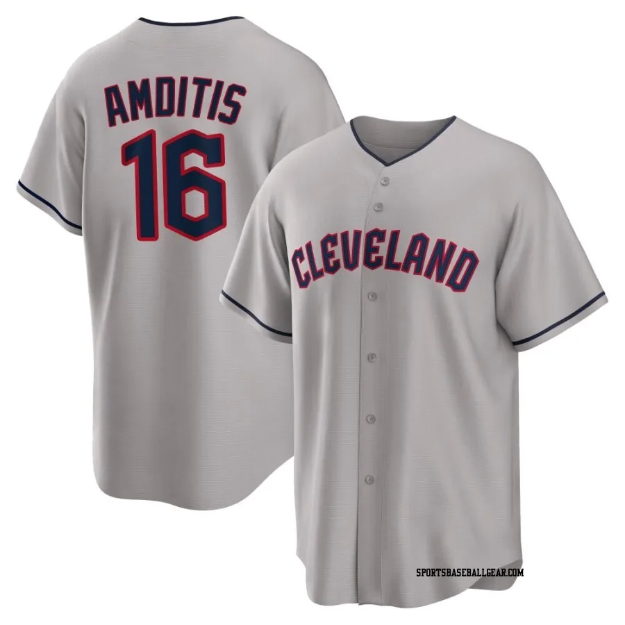 Michael Amditis Youth Cleveland Guardians Gray Replica Road Jersey