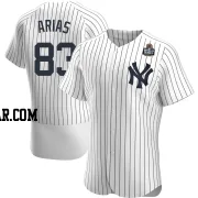 Michael Arias Men's New York Yankees White Authentic Home 2024 World Series Jersey