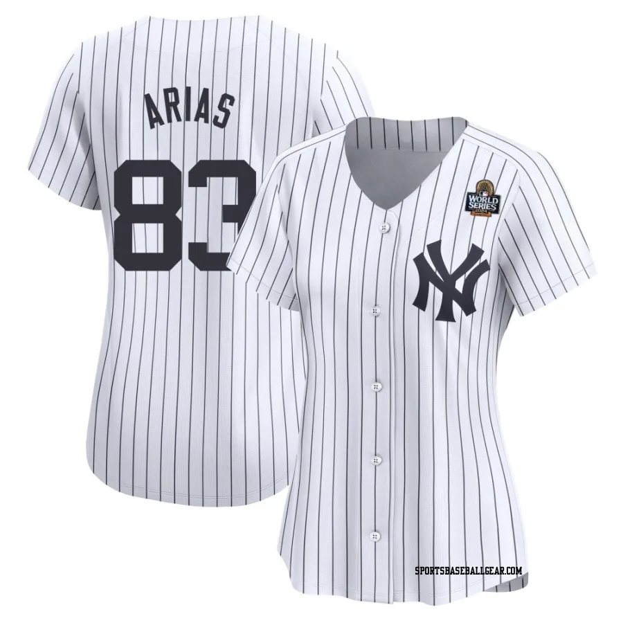 Michael Arias Women's New York Yankees White Limited Yankee Home 2024 World Series Jersey