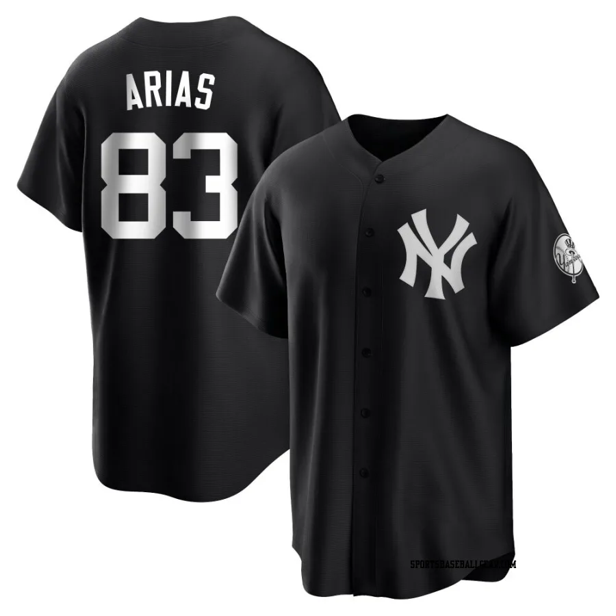 Michael Arias Youth New York Yankees Black/White Replica Jersey