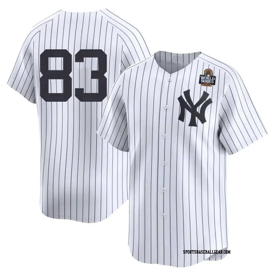 Michael Arias Youth New York Yankees White Limited Yankee Home 2nd 2024 World Series Jersey