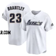 Michael Brantley Men's Houston Astros White Limited Throwback Cooperstown Collection Jersey