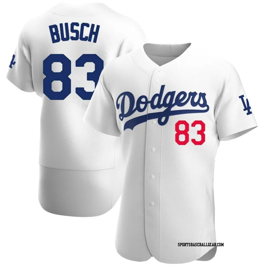 Michael Busch Men's Los Angeles Dodgers White Authentic Home Jersey