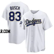 Michael Busch Men's Los Angeles Dodgers White/Gold Replica 2021 Gold Program Player Jersey