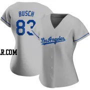Michael Busch Women's Los Angeles Dodgers Gray Replica Road Jersey