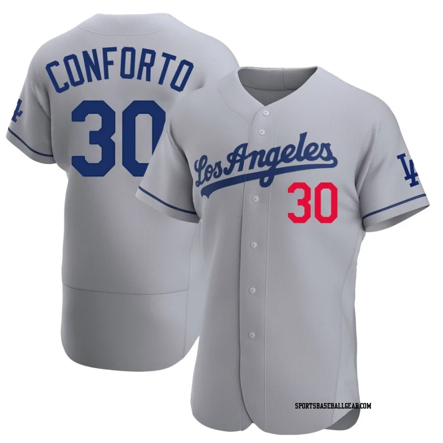 Michael Conforto Men's Los Angeles Dodgers Gray Authentic Away Jersey