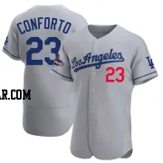Michael Conforto Men's Los Angeles Dodgers Gray Authentic Away Official 2024 World Series Champions Jersey