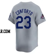 Michael Conforto Men's Los Angeles Dodgers Gray Limited Away World Series Champions Jersey