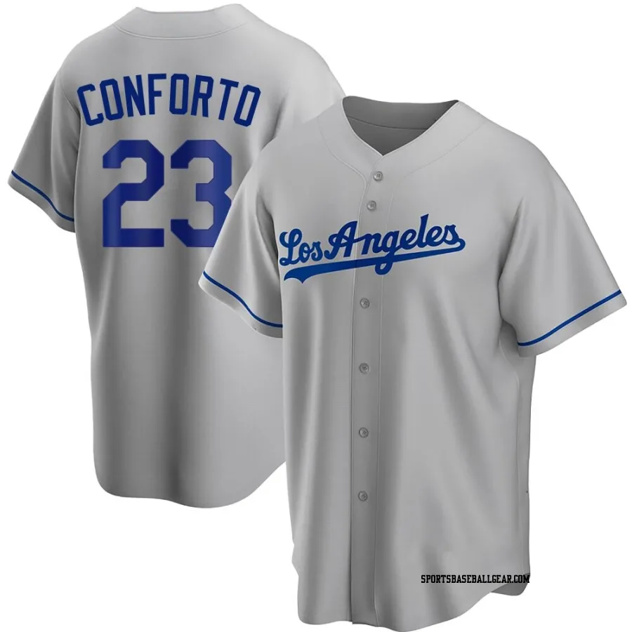 Michael Conforto Men's Los Angeles Dodgers Gray Replica Road Jersey