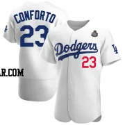 Michael Conforto Men's Los Angeles Dodgers White Authentic Home Official 2024 World Series Jersey