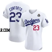 Michael Conforto Men's Los Angeles Dodgers White Elite Home 2024 World Series Jersey