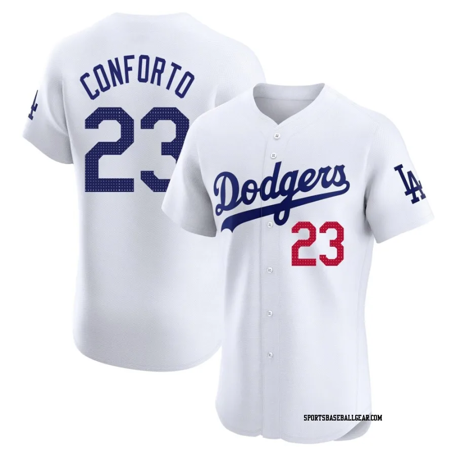 Michael Conforto Men's Los Angeles Dodgers White Elite Home Jersey