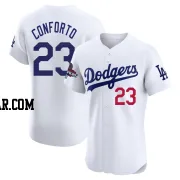 Michael Conforto Men's Los Angeles Dodgers White Elite Home World Series Champions Jersey