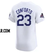 Michael Conforto Men's Los Angeles Dodgers White Elite Home World Series Champions Jersey