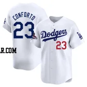 Michael Conforto Men's Los Angeles Dodgers White Limited Home 2024 World Series Champions Jersey