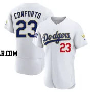 Michael Conforto Men's Los Angeles Dodgers White/Gold Authentic 2021 Gold Program Player Jersey