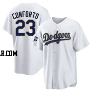 Michael Conforto Men's Los Angeles Dodgers White/Gold Replica 2021 Gold Program Player Jersey