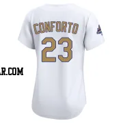 Michael Conforto Women's Los Angeles Dodgers Gold Limited White 2025 Collection Jersey