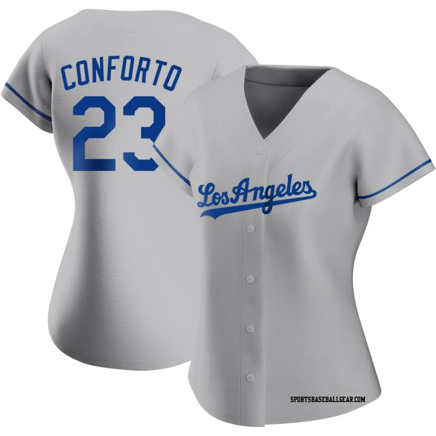 Michael Conforto Women's Los Angeles Dodgers Gray Authentic Road Jersey