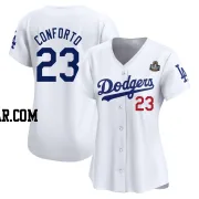Michael Conforto Women's Los Angeles Dodgers White Limited Home 2024 World Series Jersey