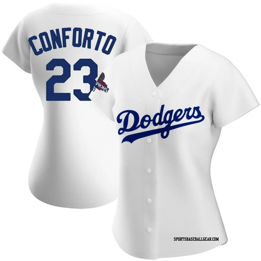 Michael Conforto Women's Los Angeles Dodgers White Replica Home 2024 World Series Champions Jersey