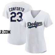 Michael Conforto Women's Los Angeles Dodgers White/Gold Authentic 2021 Gold Program Player Jersey