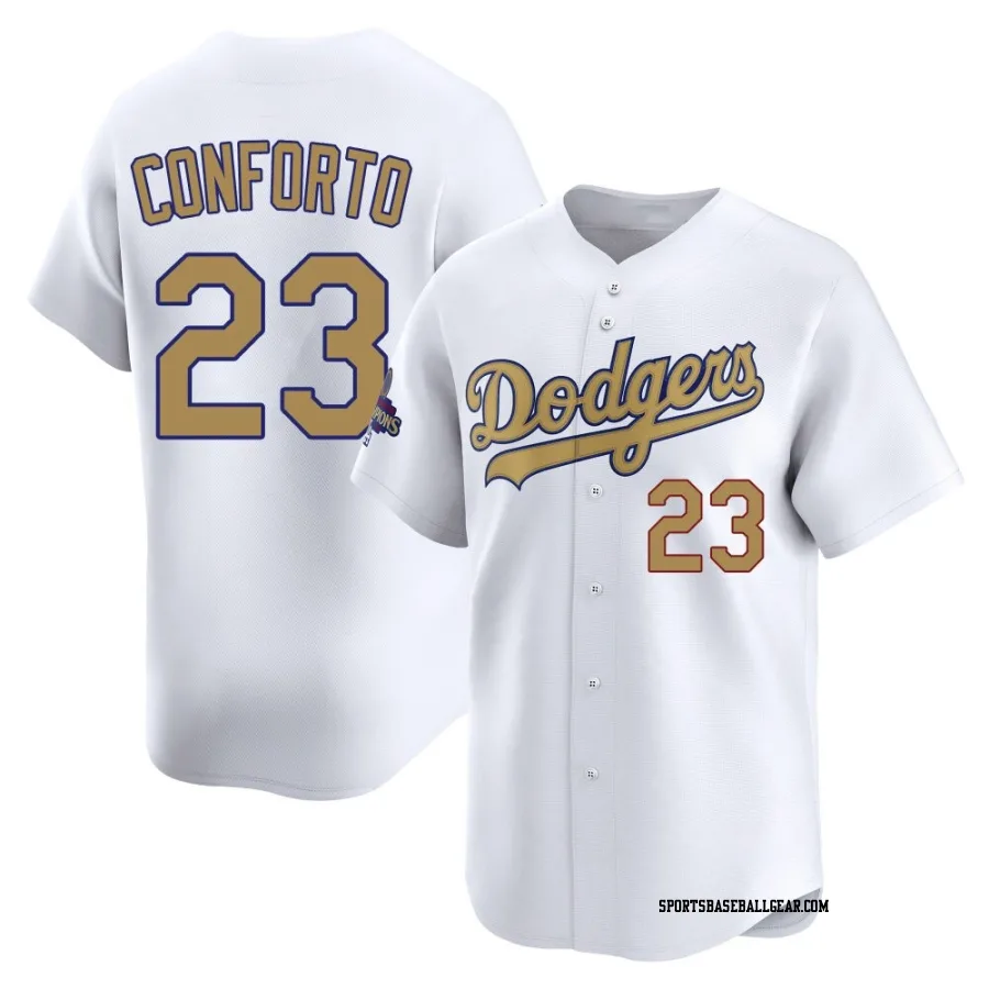 Michael Conforto Youth Los Angeles Dodgers Gold Limited White 2025 Collection Jersey