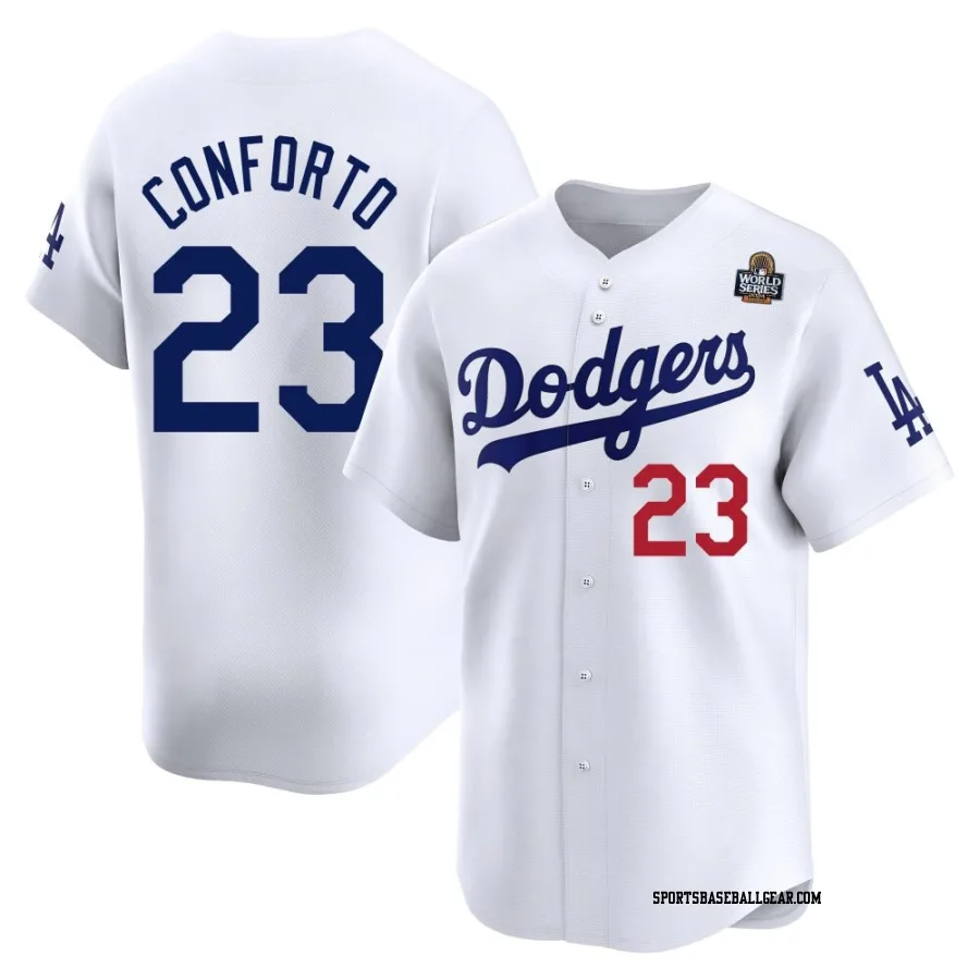 Michael Conforto Youth Los Angeles Dodgers White Limited Home 2024 World Series Jersey