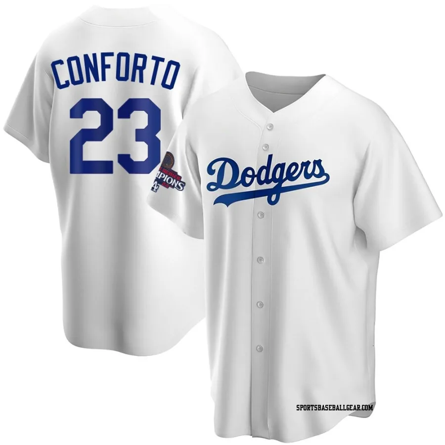 Michael Conforto Youth Los Angeles Dodgers White Replica Home 2024 World Series Champions Jersey