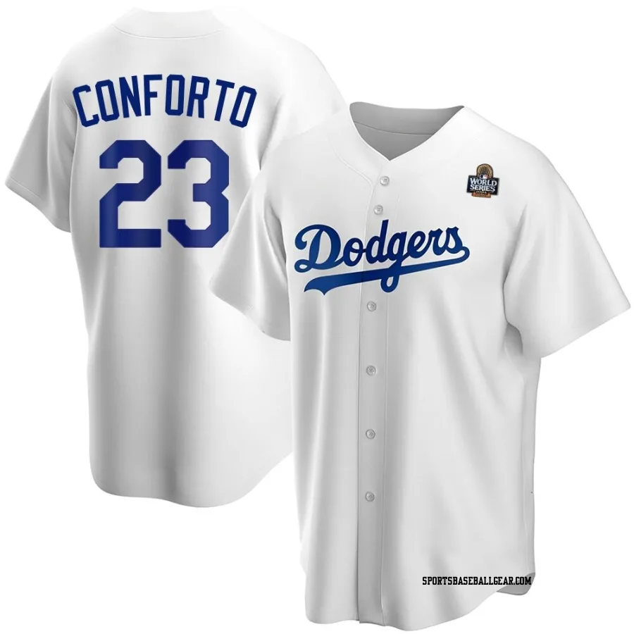 Michael Conforto Youth Los Angeles Dodgers White Replica Home 2024 World Series Jersey