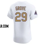 Michael Grove Men's Los Angeles Dodgers Gold Elite White 2025 Collection Jersey