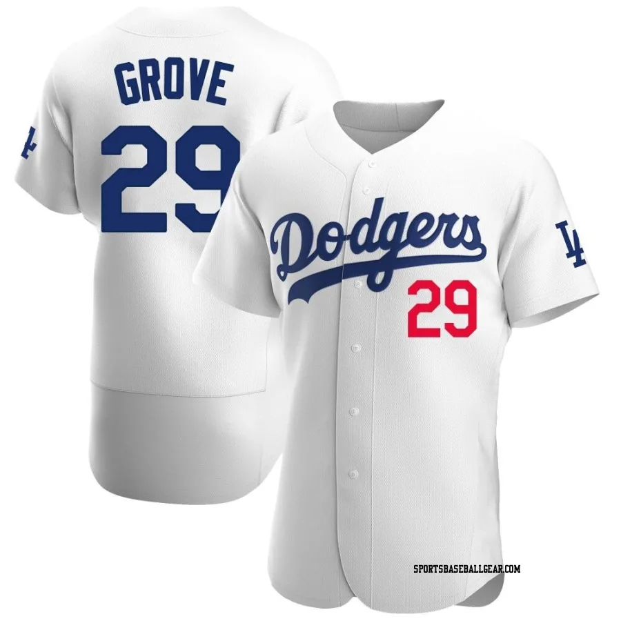 Michael Grove Men's Los Angeles Dodgers White Authentic Home Jersey