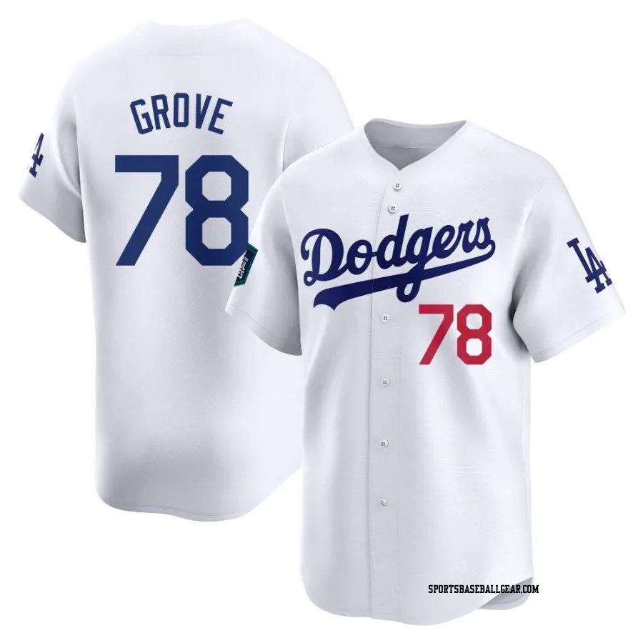 Michael Grove Men's Los Angeles Dodgers White Limited 2024 World Tour Seoul Series Home Jersey