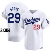 Michael Grove Men's Los Angeles Dodgers White Limited Home Jersey