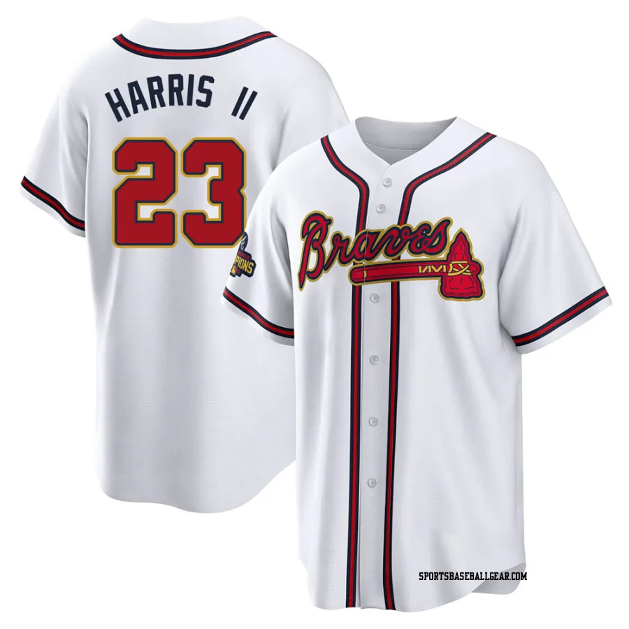 Michael Harris II Men's Atlanta Braves Gold Replica White 2022 Program Jersey
