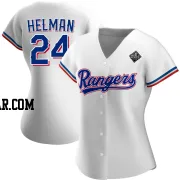 Michael Helman Women's Texas Rangers White Replica Home 2023 World Series Jersey