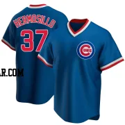 Michael Hermosillo Men's Chicago Cubs Royal Replica Road Cooperstown Collection Jersey