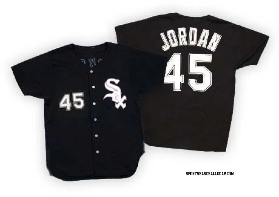 Michael Jordan Men's Chicago White Sox Black Authentic Throwback Jersey