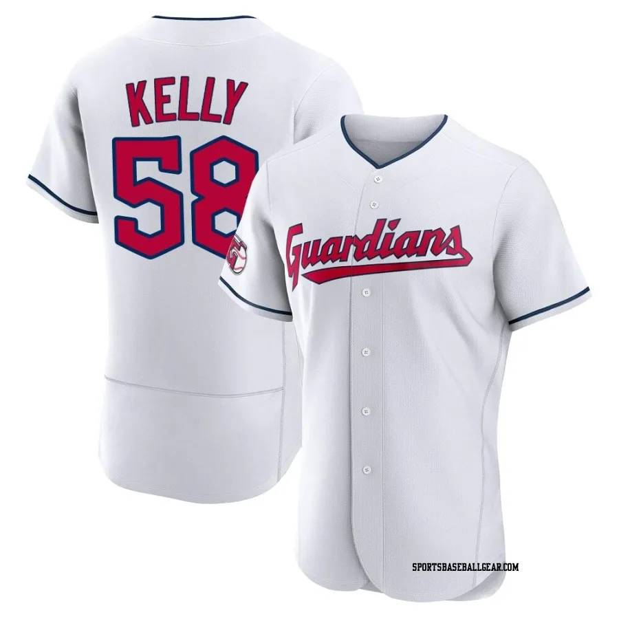 Michael Kelly Men's Cleveland Guardians White Authentic Home Jersey