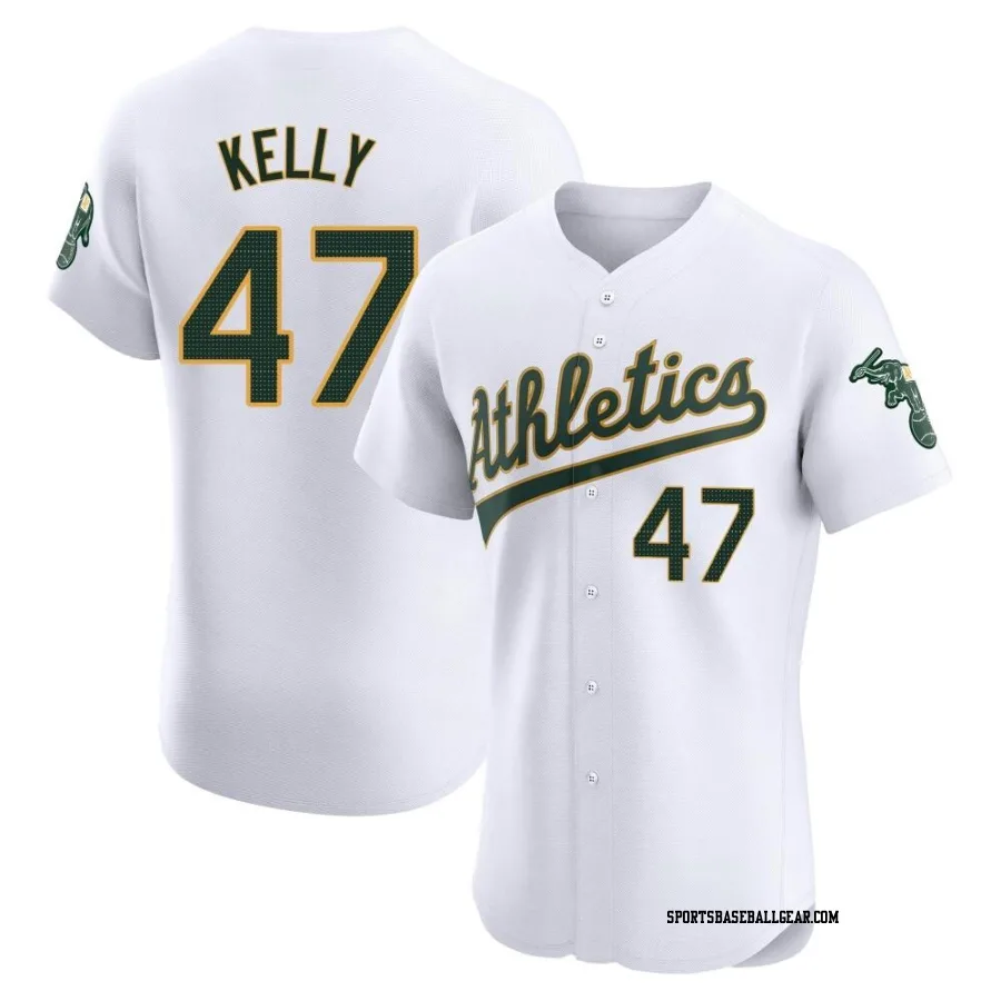 Michael Kelly Men's Oakland Athletics White Elite Home Jersey